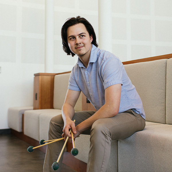 Daniel with his xylophone mallets