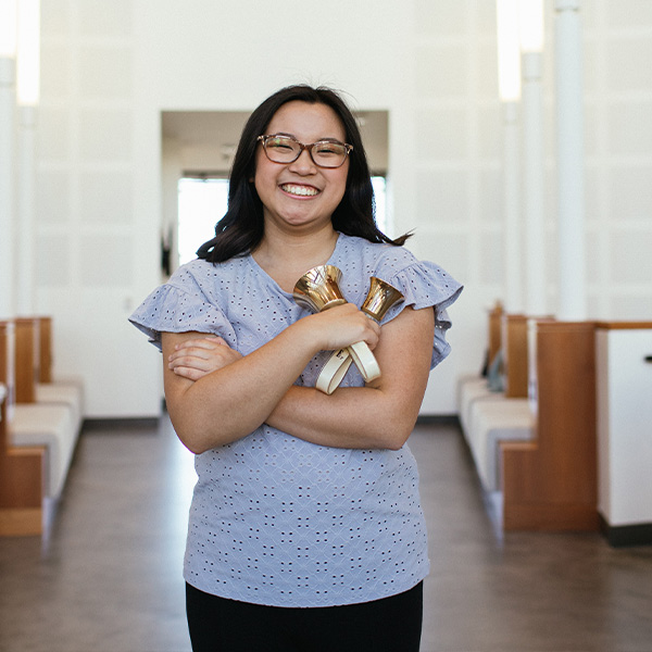 Katrina with her handbells