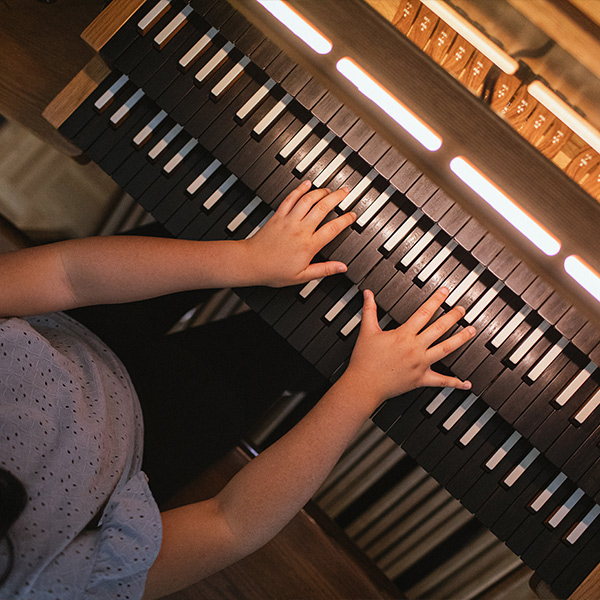 Katrina playing the organ
