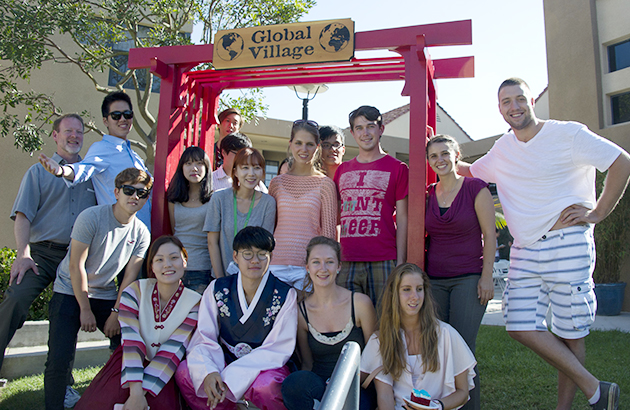 students gathered at village boxtop