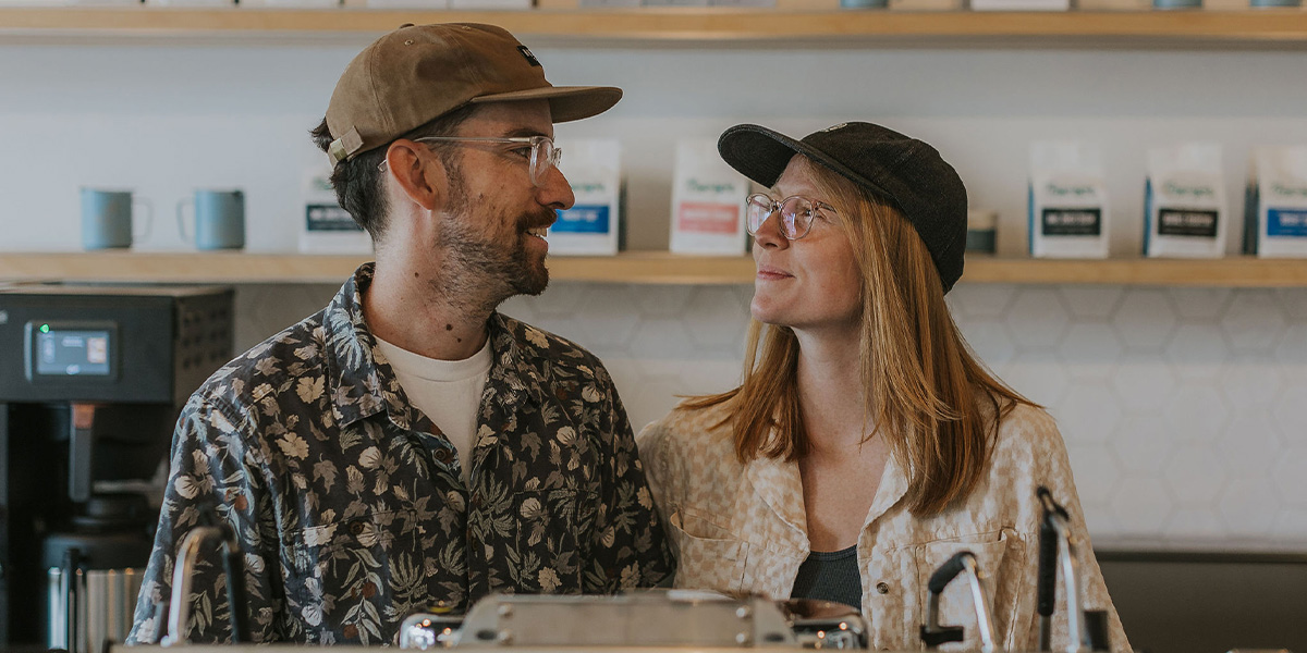 Alumniweds Chris ‘11, MA ‘14, and Beth ‘13 Vecera found their vocations in coffee. 