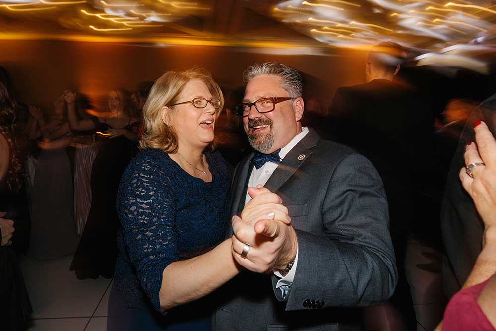 President Thomas dancing with his wife