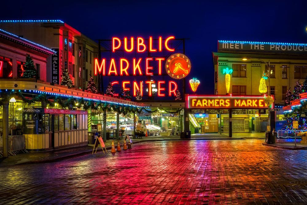 Pike Place Market neon sign