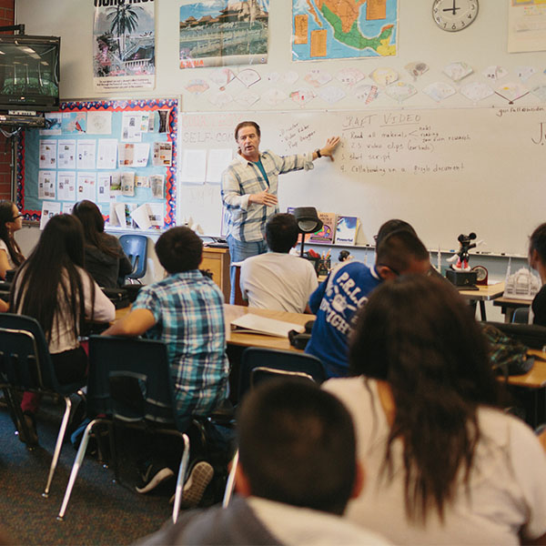 Teacher with students in the classroom