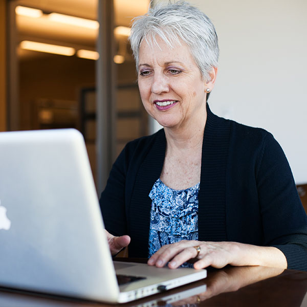 Student on a computer