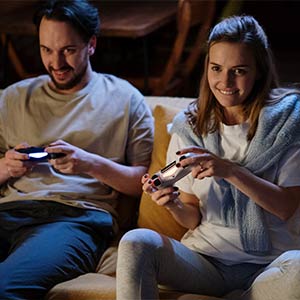 People playing video games