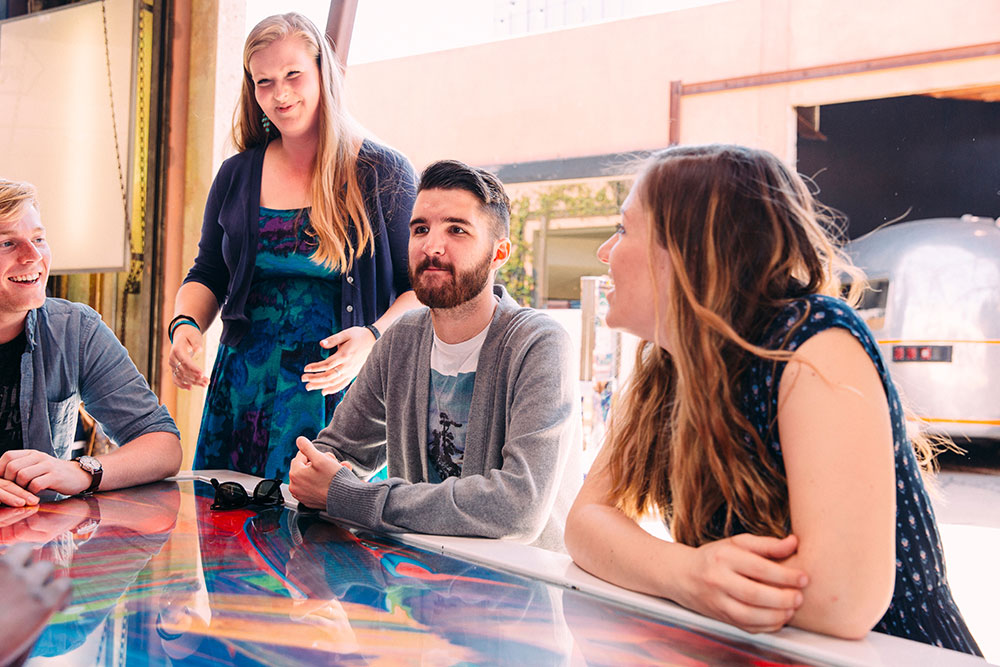 Students at a table