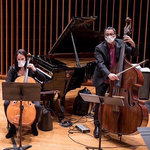 John Patitucci plays bass with CUI music students