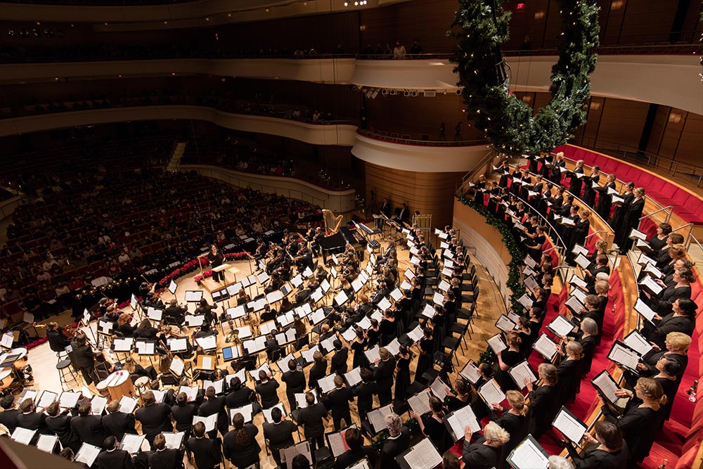 Performer's view in Concordia Christmas concert