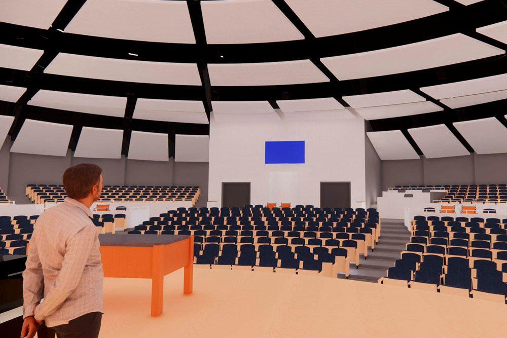 Interior rendering of the CU Center