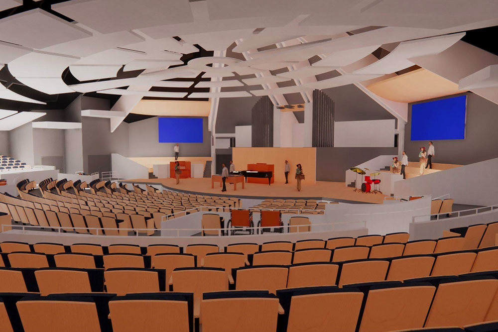 Interior rendering of the CU Center