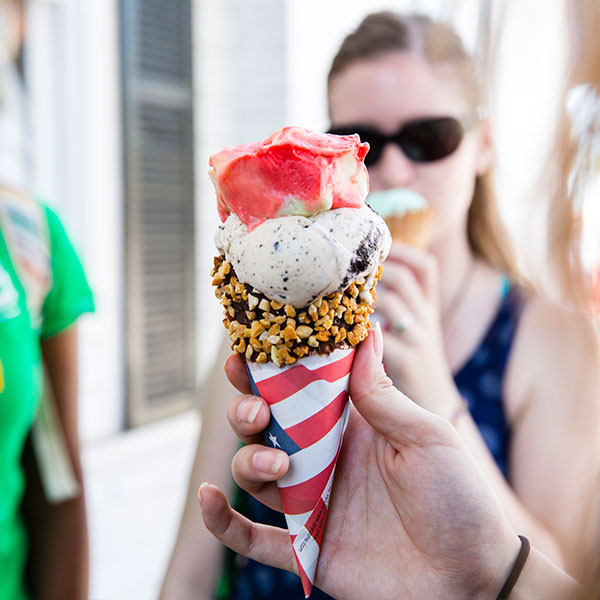 Students enjoying some ice cream