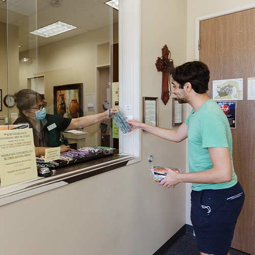 Student in the Wellness Center