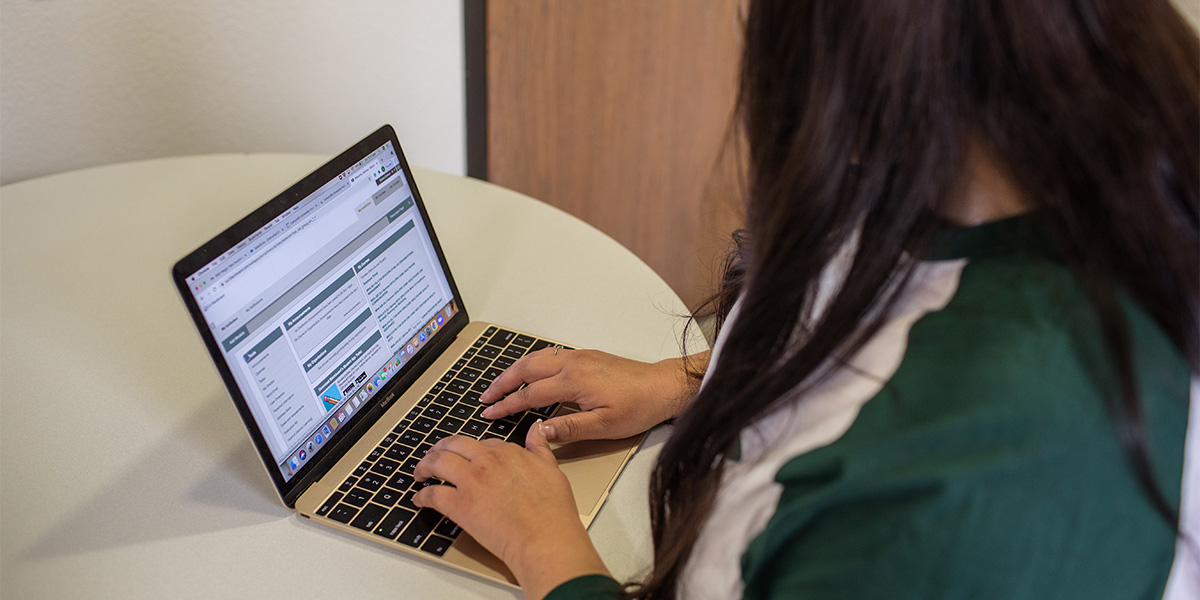 Student on laptop