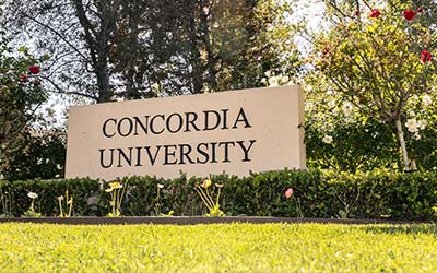 Concordia University Irvine sign
