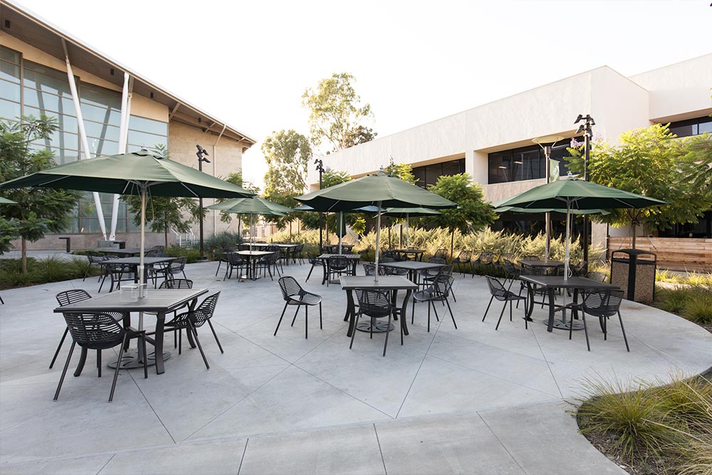 Alumni Plaza outside the Borland-Manske Center