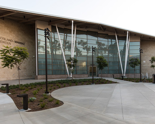 Aerial view of the Borland-Manske Center - Music Wing