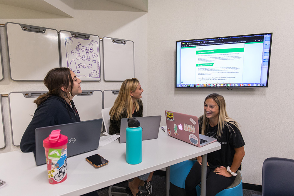 Students learn about engagement learning in the School of Education’s Smart Classroom.