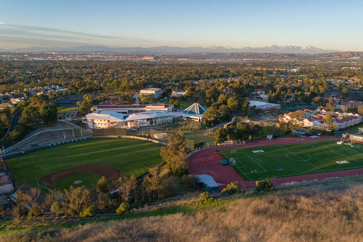 Aerial view of athletic facilities