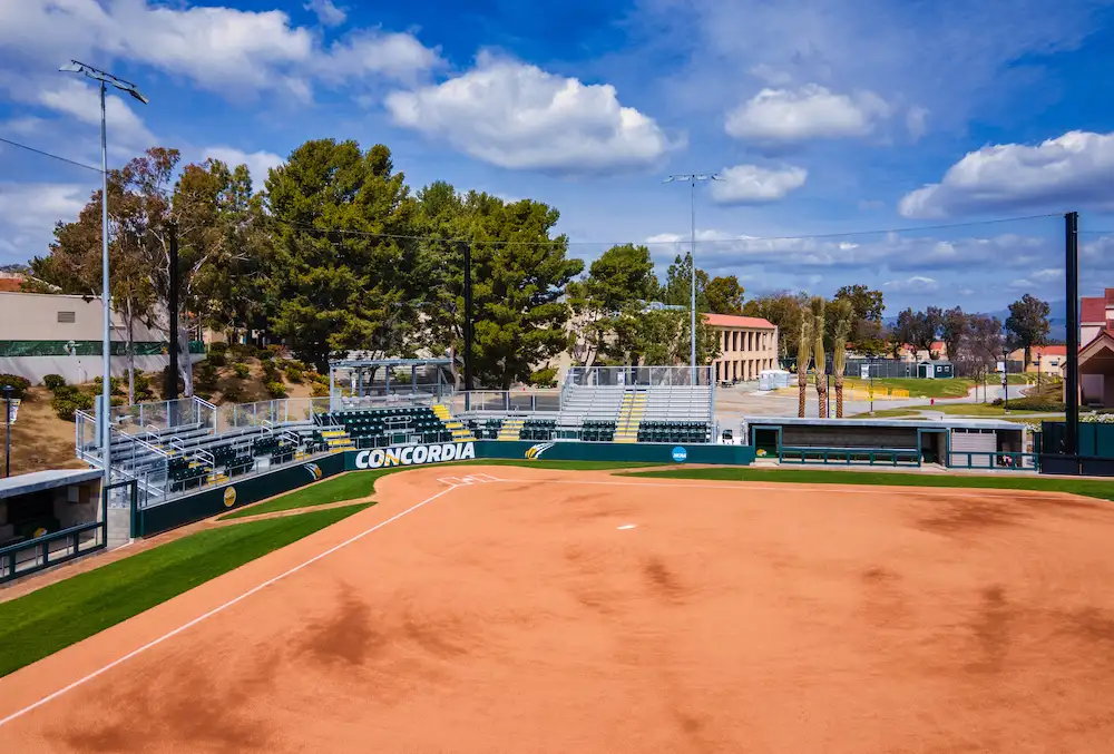 Renovated softball field for Concordia Eagles players