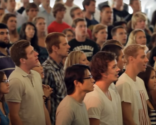 Students at Chapel