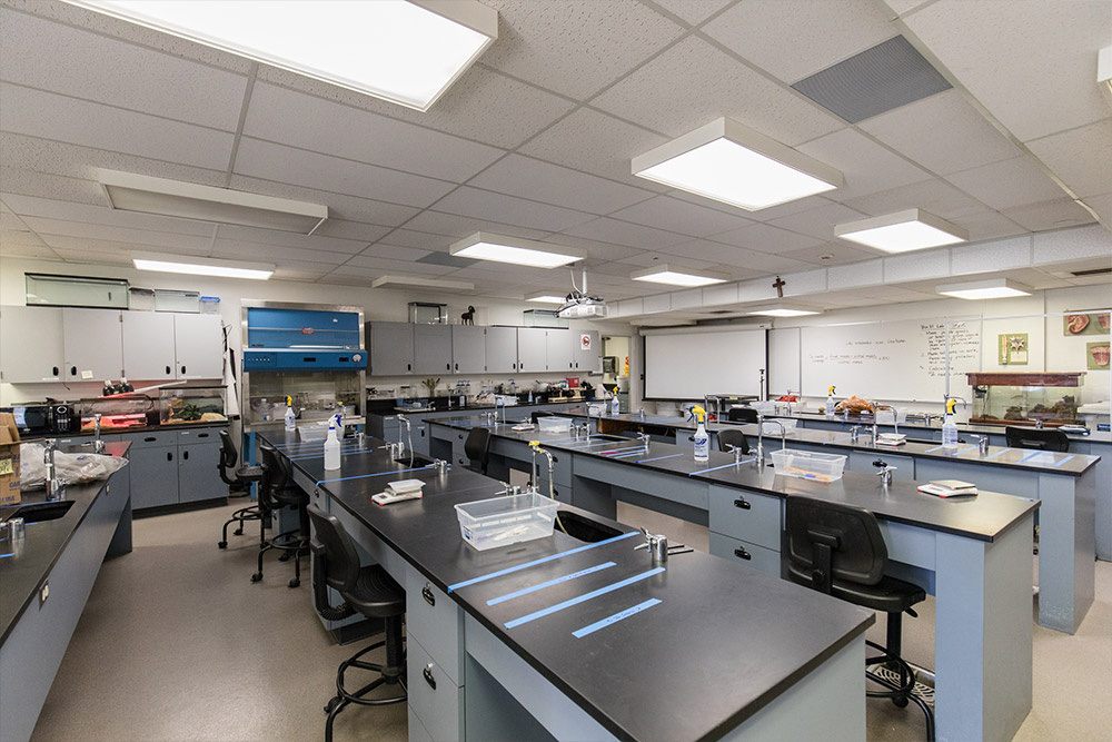 A science lab in Founders Hall at Concordia