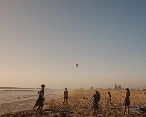 Students at the beach