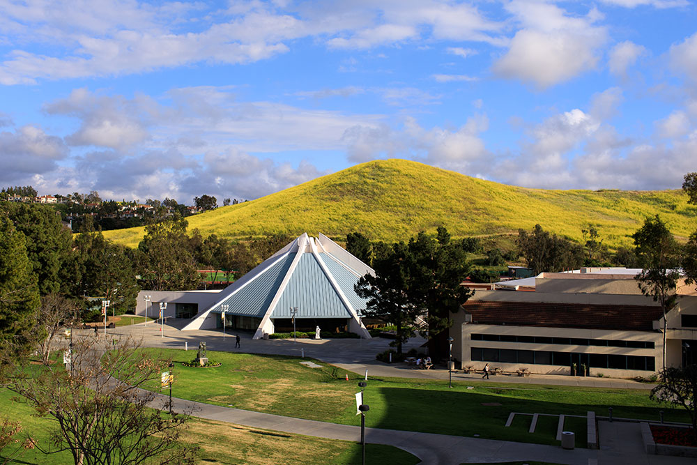 French Hill is a scenic backdrop for Concordia University Irvine’s campus.