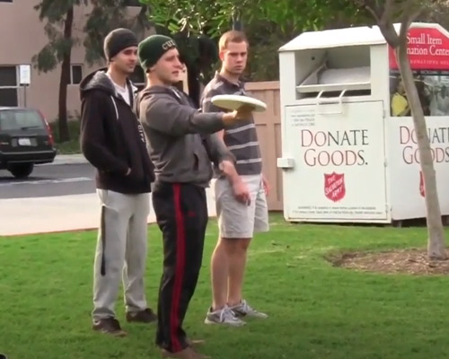 Students playing ultimate frisbee