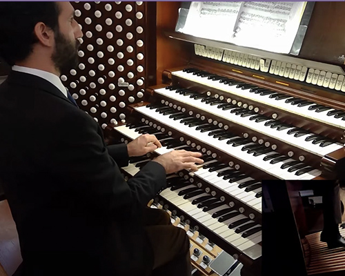 Man playing the organ