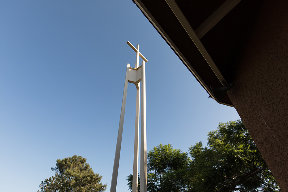 The cross outside the Good Shepherd Chapel