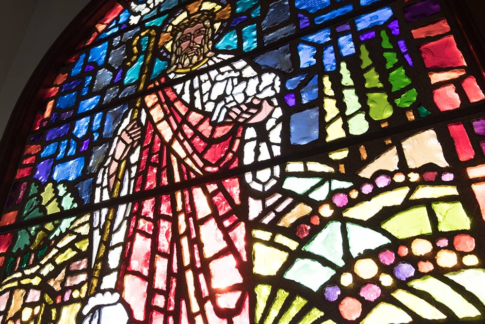 Details of the Good Shepherd stained glass window