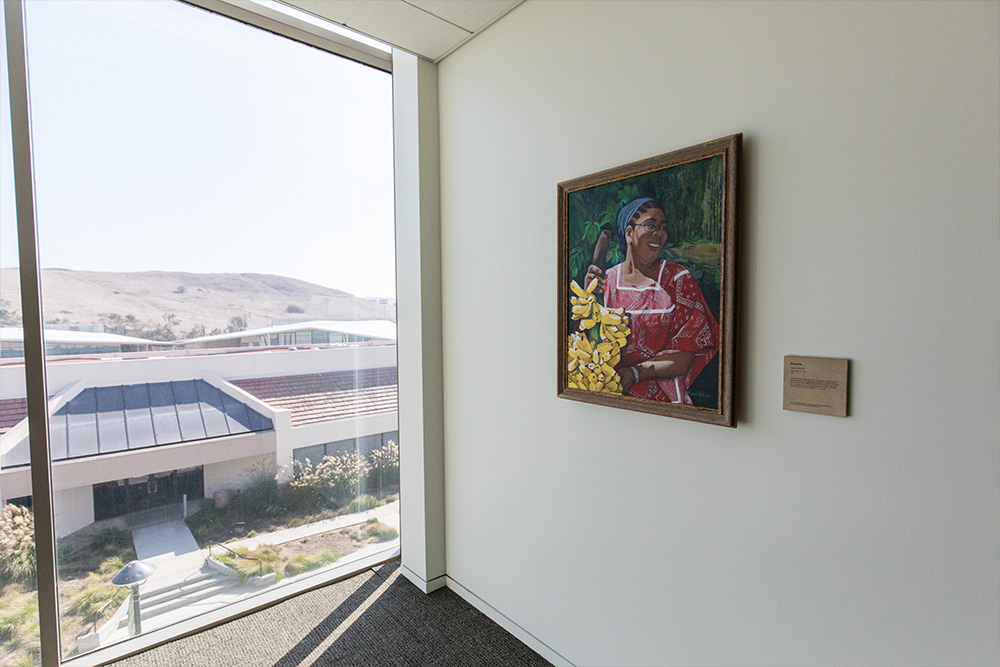 The hallways in Grimm Hall display an impressive fine art collection.
