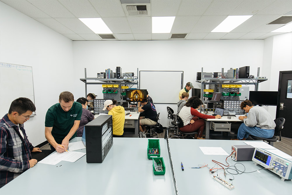 Computer Science class working on a project.