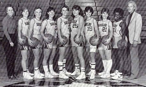 women's basketball team in the Sports Arena
