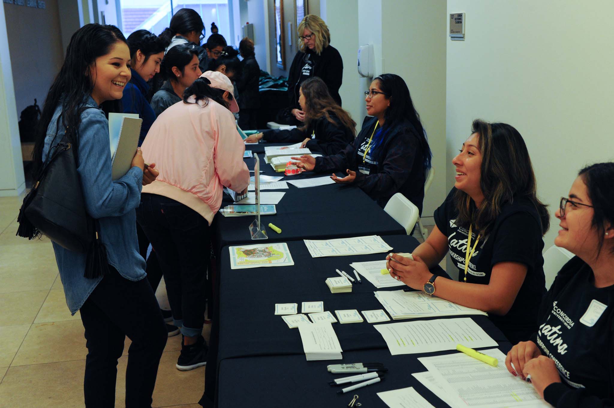 students at registration