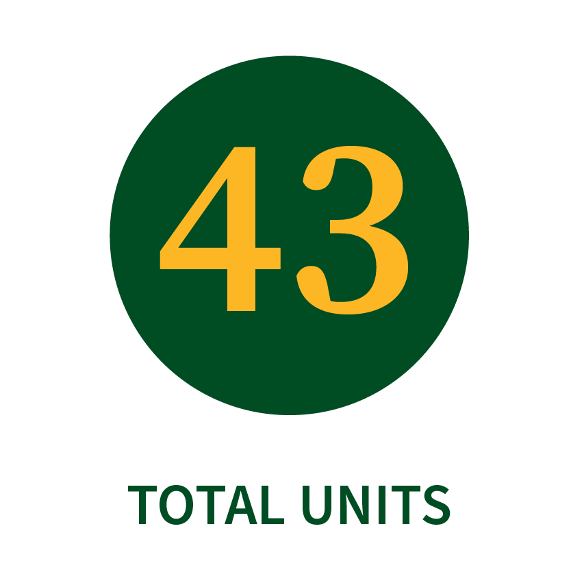 43 total units