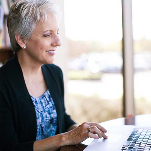 teacher on laptop