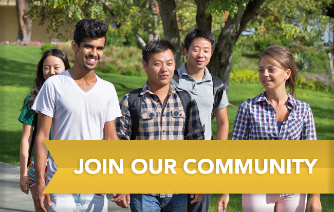 group of international students walking