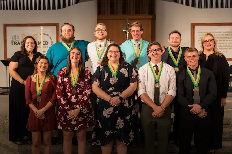 Group shot of students Celebration of Ministry with awards