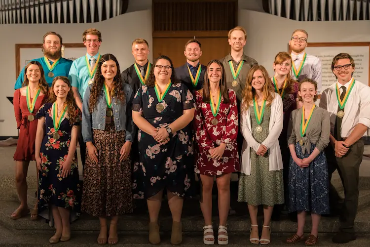All student with awards at Celebration of Ministry