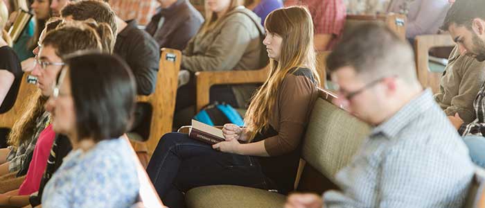 Students attending a convocation