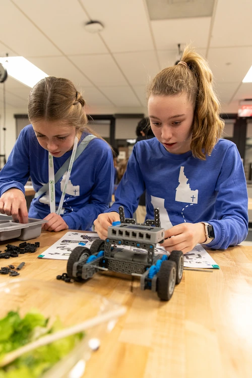 two students competing at LEST