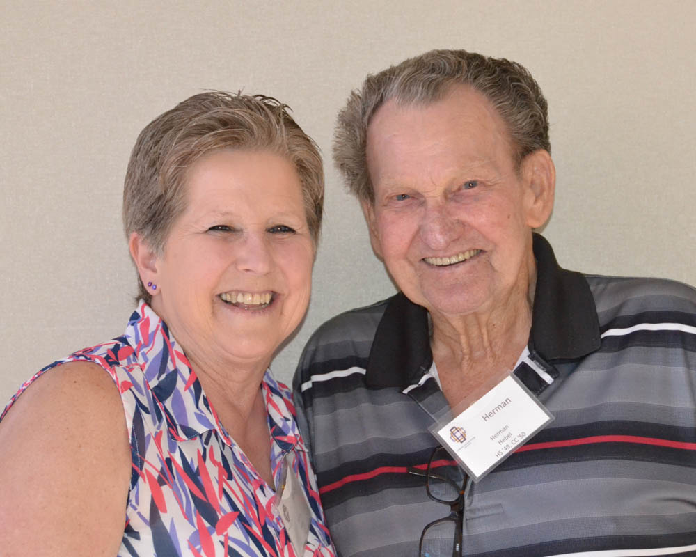 Herman Hebel and his daughter Sandy.  Herman is high school class of 1949 and was the “elder statesman” of the reunion this year!