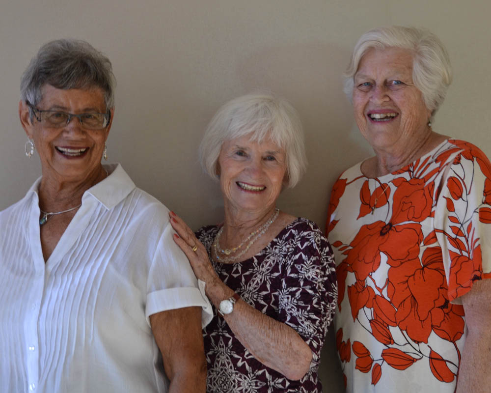 Pat (Green) Remmert, Janet (Jacobsen) Constantinides and Eleanor (Kuechler) McFarland