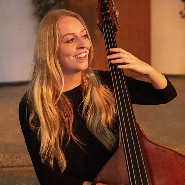 Female student playing the cello