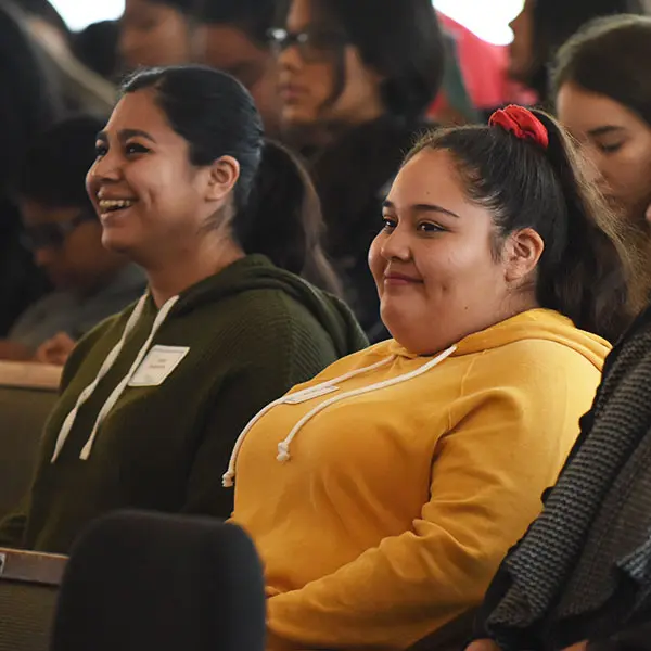 Female students sitting in CU Center