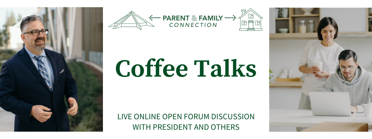 Coffee Talks: Orientation follow up with CUI President, Provost, Dean of Students, and Director of Alumni & Family Relations