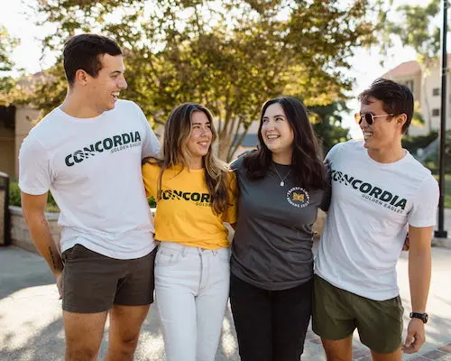 4 Concordia students in Concordia T-Shirts