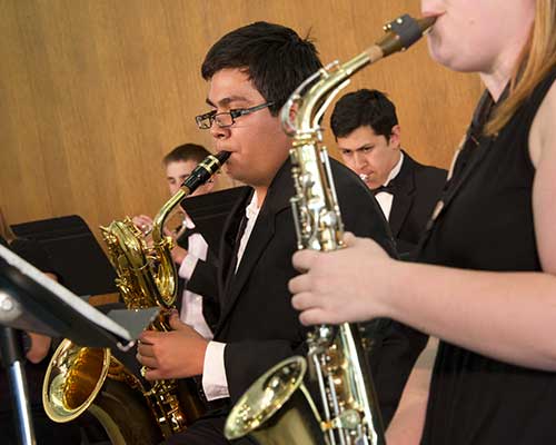 Image of a musician with an instrument.